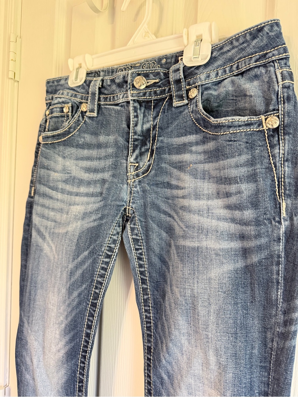 Miss Me Y2K Bling Rhinestone Bootcut Jeans 29 Low Rise  Western Glam McBling - Picture 3 of 15